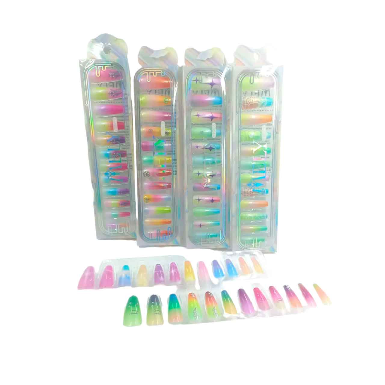 PROMO 2×1 | UÑAS POSTIZA DECORADA COFFIN X12PCS MELY