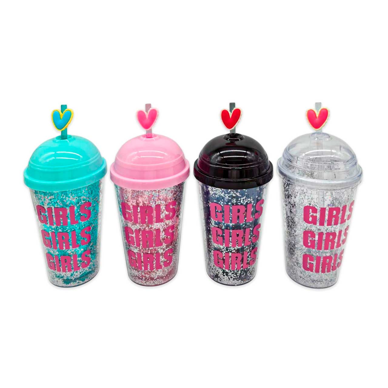 16061-16 VASO CON GLITTER GIRLS 450ML - Image 1