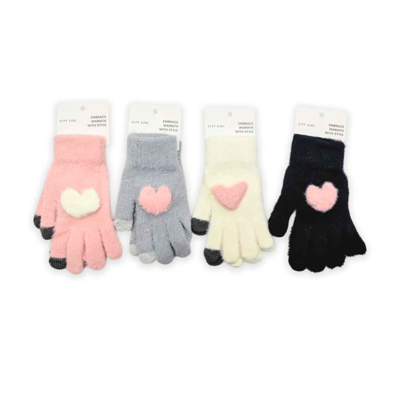 38184-3 GUANTES INFANTILES DE MEDIO DEDO CORAZÓN - Image 1