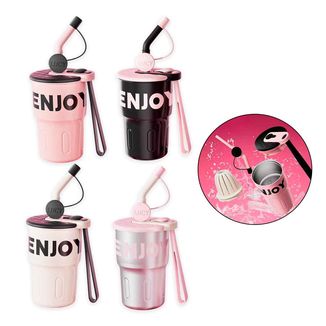 JWB1919 VASO DE ACERO CON INFUSOR ENJOY 450ML - Image 1
