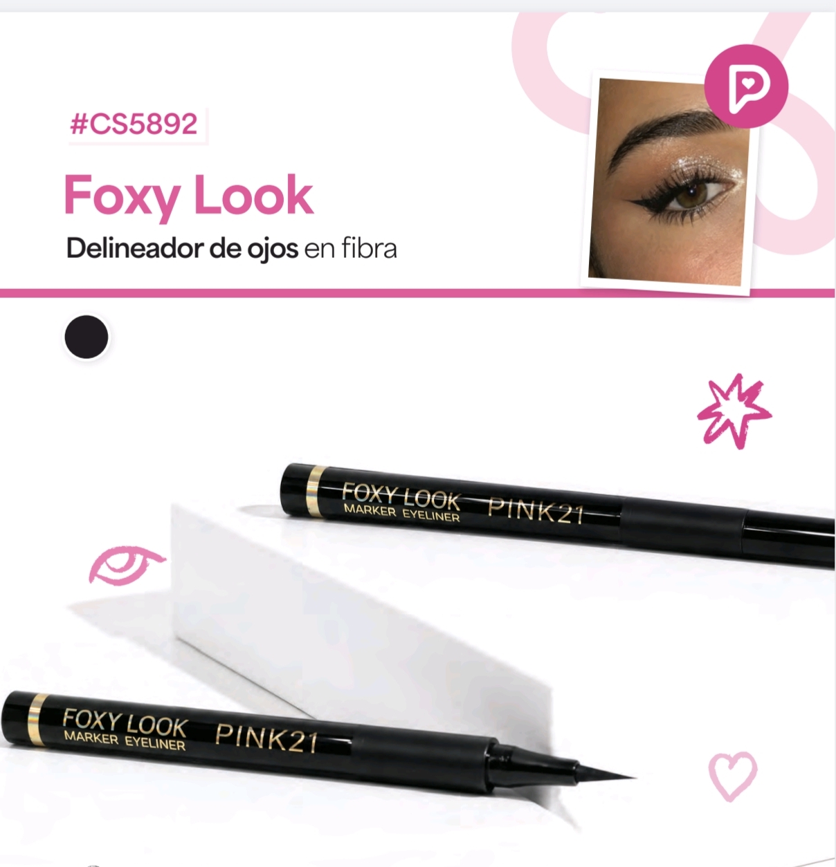 bb779fb7-42a8-45df-a886-340cd708a4d0 DELINEADOR EN FIBRA FOXY LOOK PINK 21 - Image 1