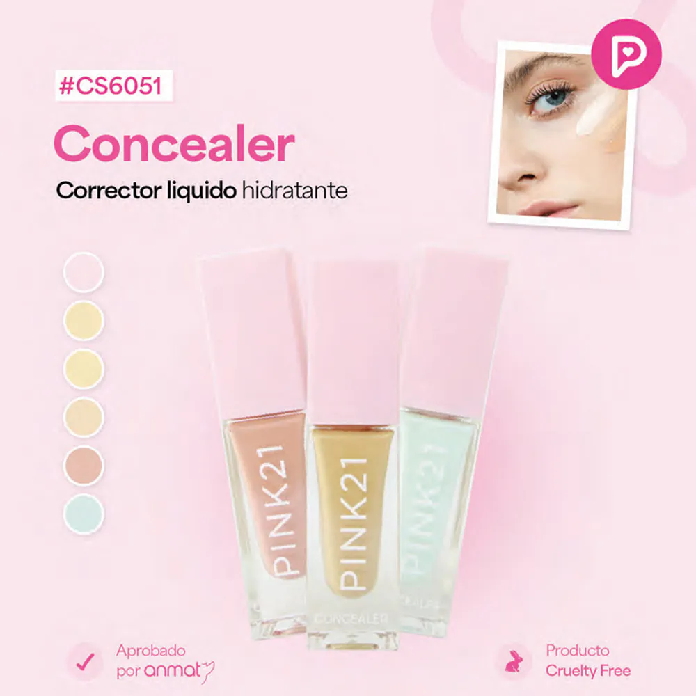 corrector-liquido-hidratante-funny-pink-21-cs6051 CORRECTOR LÍQUIDO TAPA ROSA CUADRADO PINK 21 - Image 1