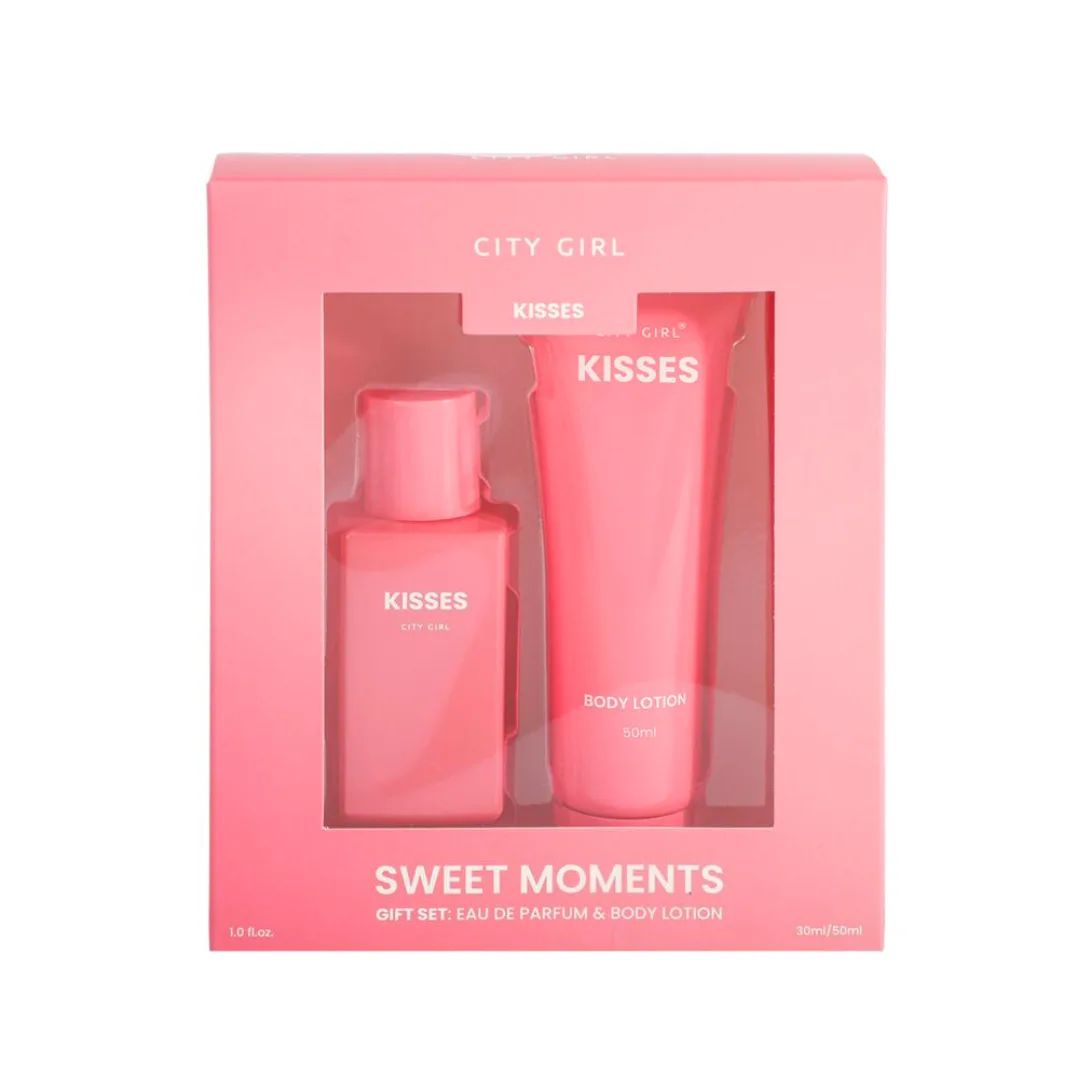 yt2575 KIT PERFUME + LOCIÓN CORPORAL KISSES CITY GIRL - Image 1