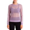 REMERA M/LARGA TRASLÚCIDA LILA CON LÍNEAS BLANCAS