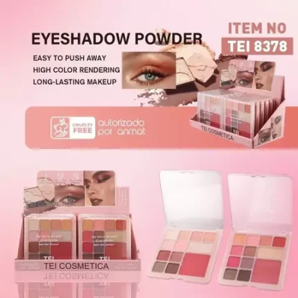 PALETA DE SOMBRAS + ILUMINADOR + RUBOR TEI