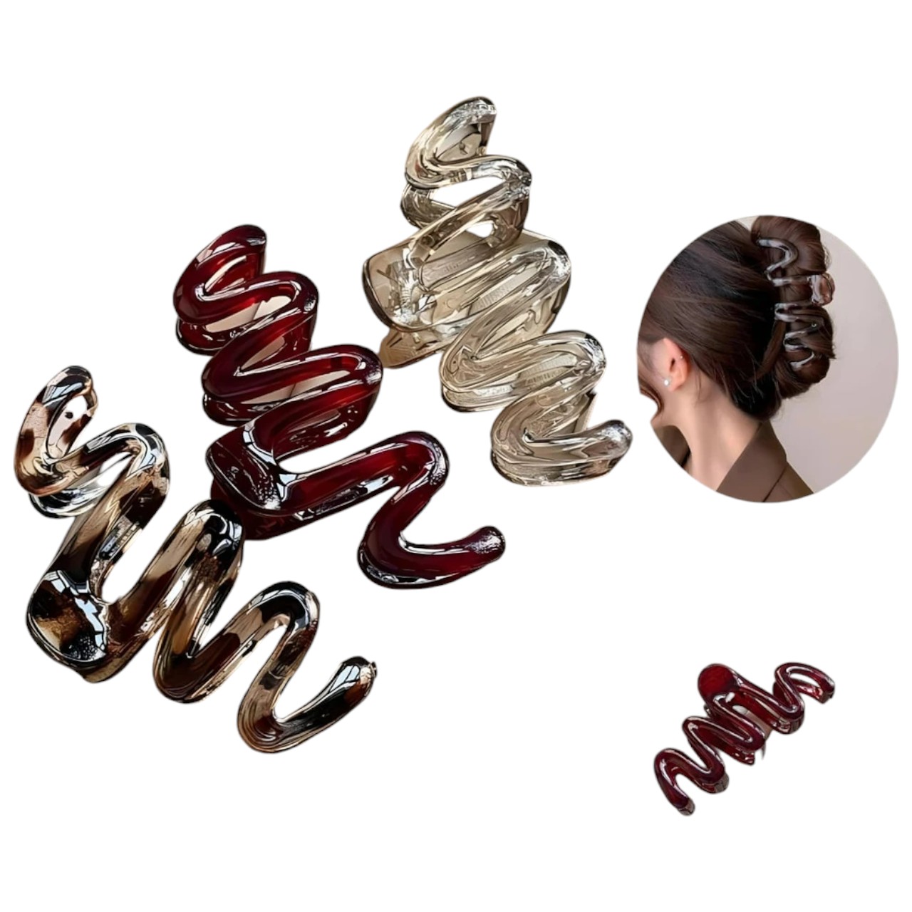 BROCHE DE PELO ONDULADO 11CM