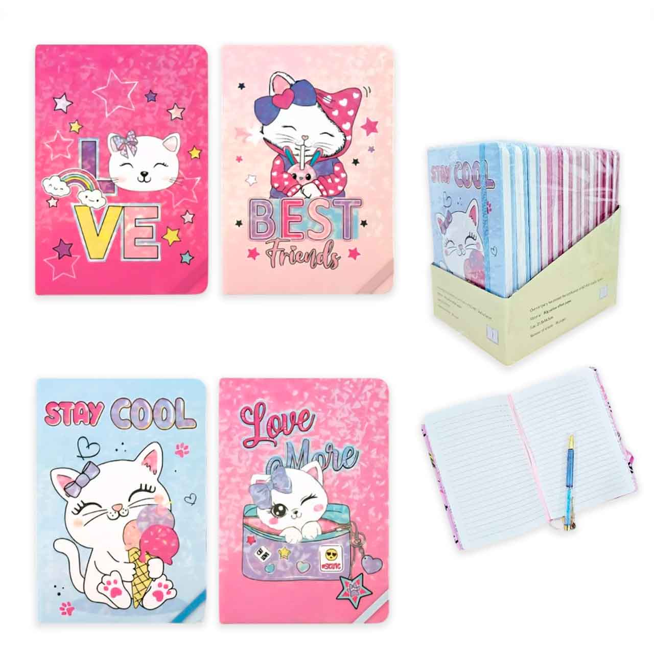 UT535030 CUADERNO A5 TAPA DURA CON ELÁSTICO GATITOS - Image 1