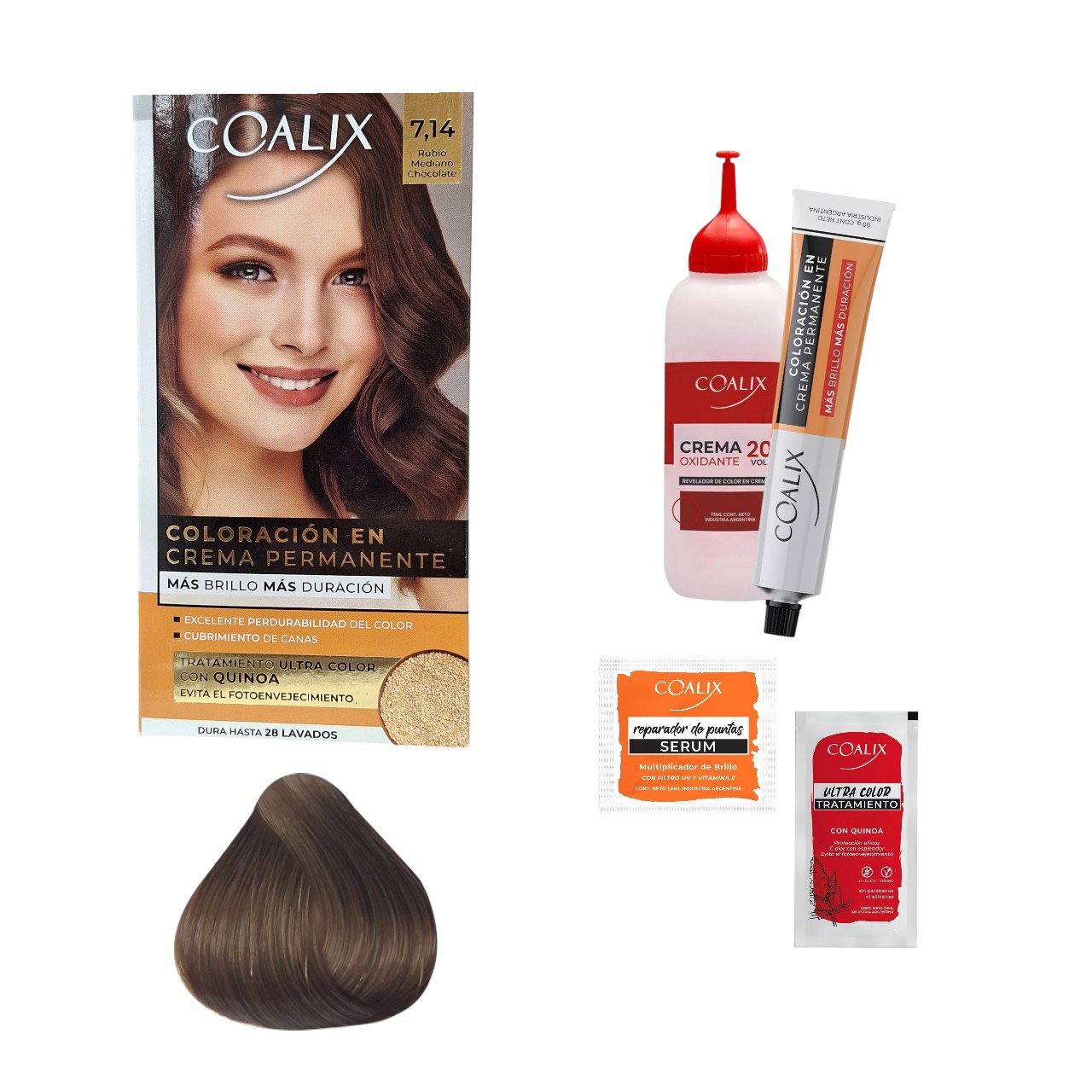 CX2162-7.14 KIT DE COLORACIÓN EN CREMA 7.14 RUBIO MEDIANO CHOCOLATE COALIX - Image 1