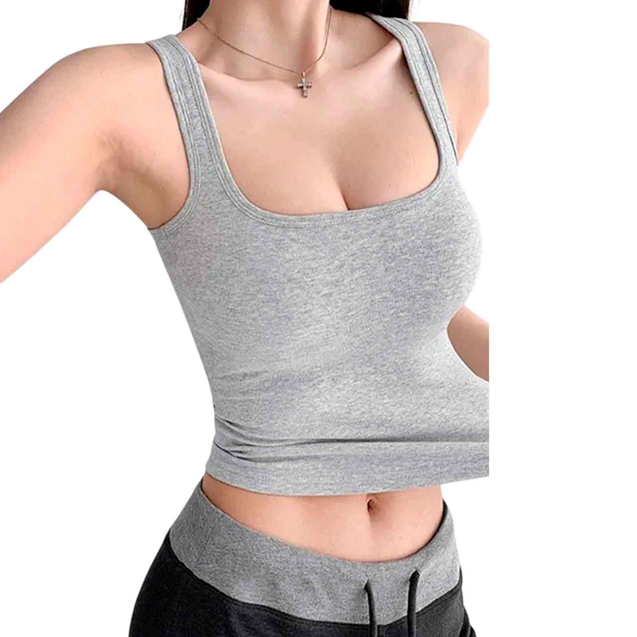 32159-106-2 TOP DEPORTIVO LISO GRIS - Image 1