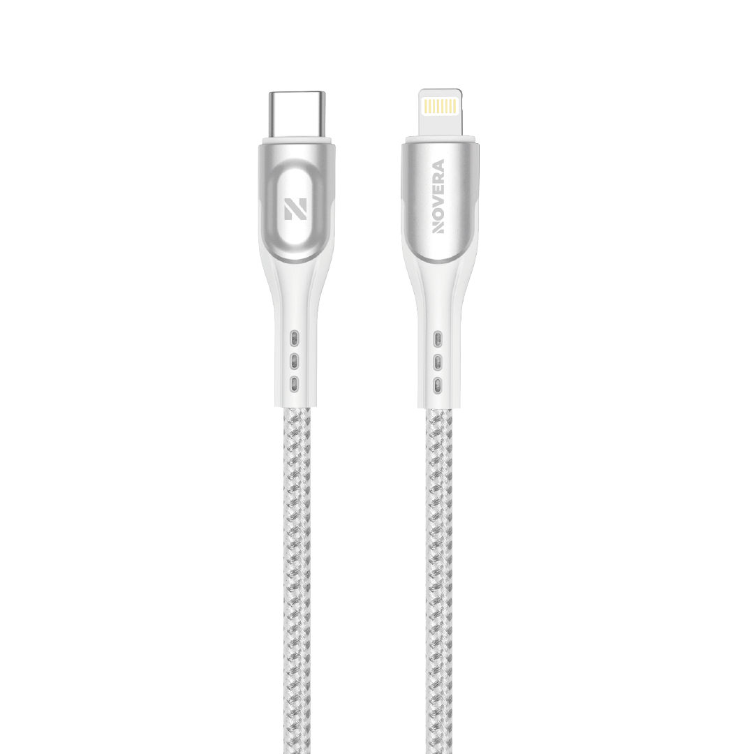 CABLE_D26CL100_V1 CABLE TRENZADO USB-C -LIGHTNING BLANCO NOVERA - Image 1