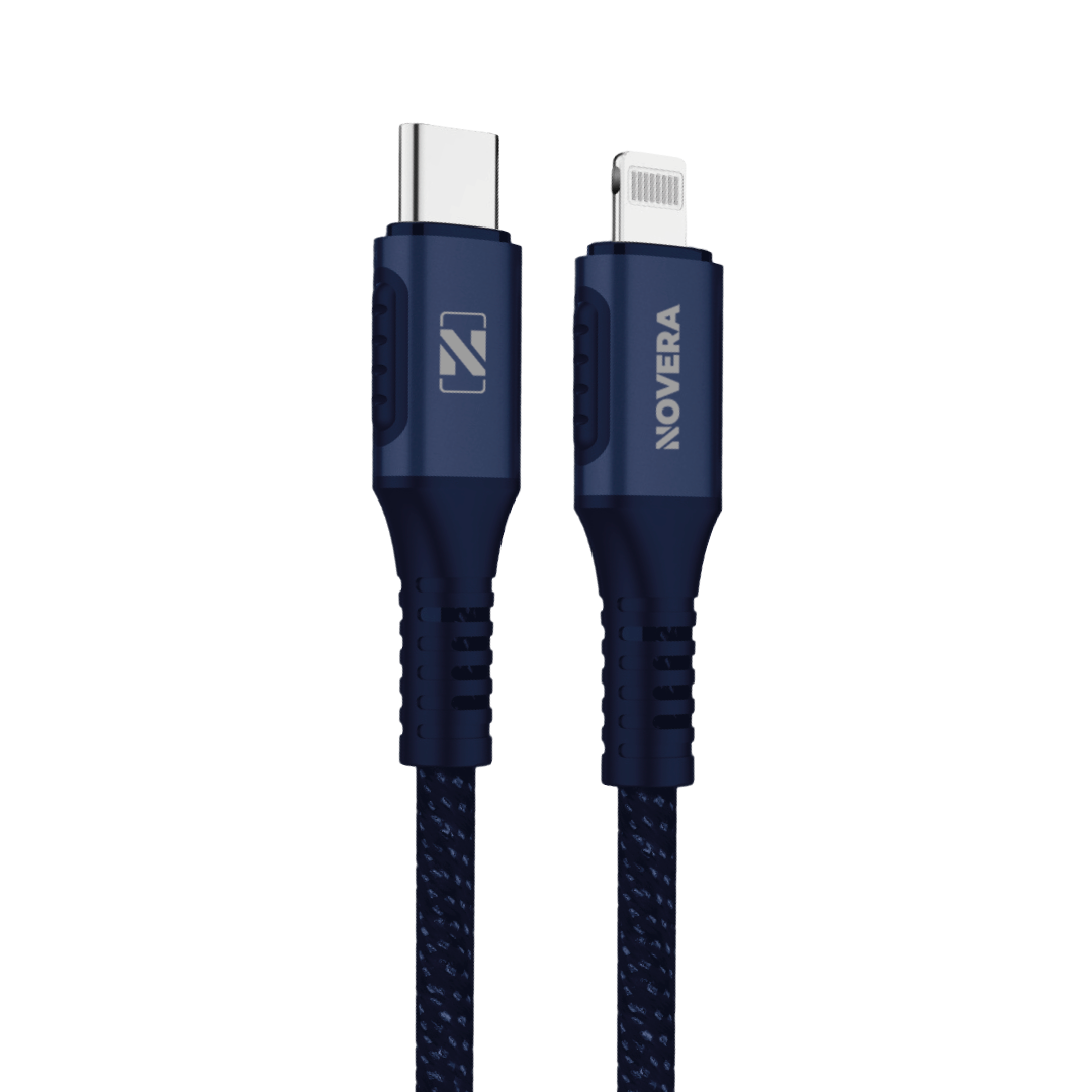 CABLE_ND25CL120A_V1-1 CABLE TRENZADO USB-C - LIGHTNING AZUL NOVERA - Image 1