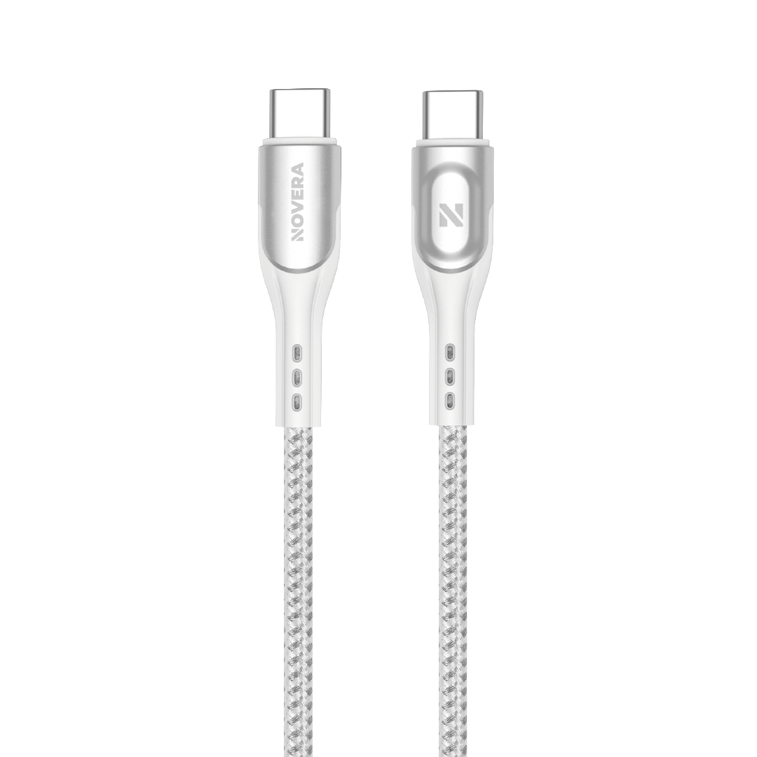 D26CC100 CABLE TRENZADO USB-C - USB-C BLANCO NOVERA - Image 1