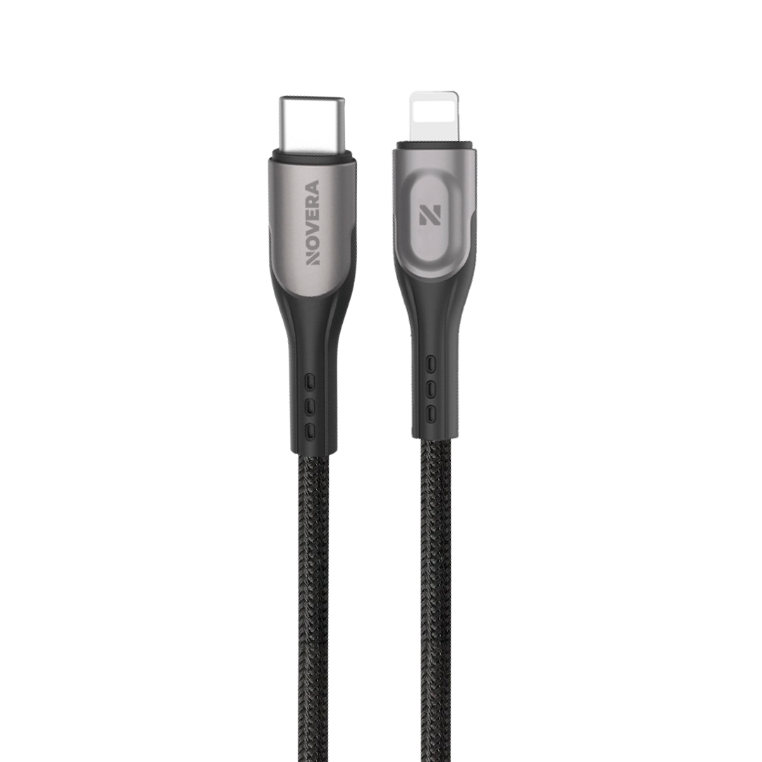 D26CL100 NR CABLE TRENZADO USB-C -LIGHTNING NEGRO NOVERA - Image 1