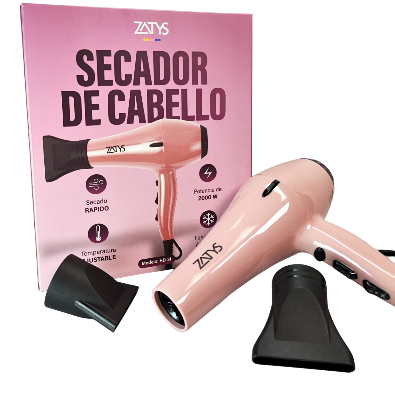 HD-31-Photoroom SECADOR DE CABELLO PROFESIONAL SILK TOUCH ZATYS - Image 1