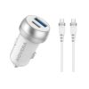 CARGADOR PARA AUTO CON CABLE USB-C BLANCO NOVERA