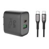 CARGADOR CARGA RÁPIDA 45W CABLE USB-C - USB-C NEGRO NOVERA