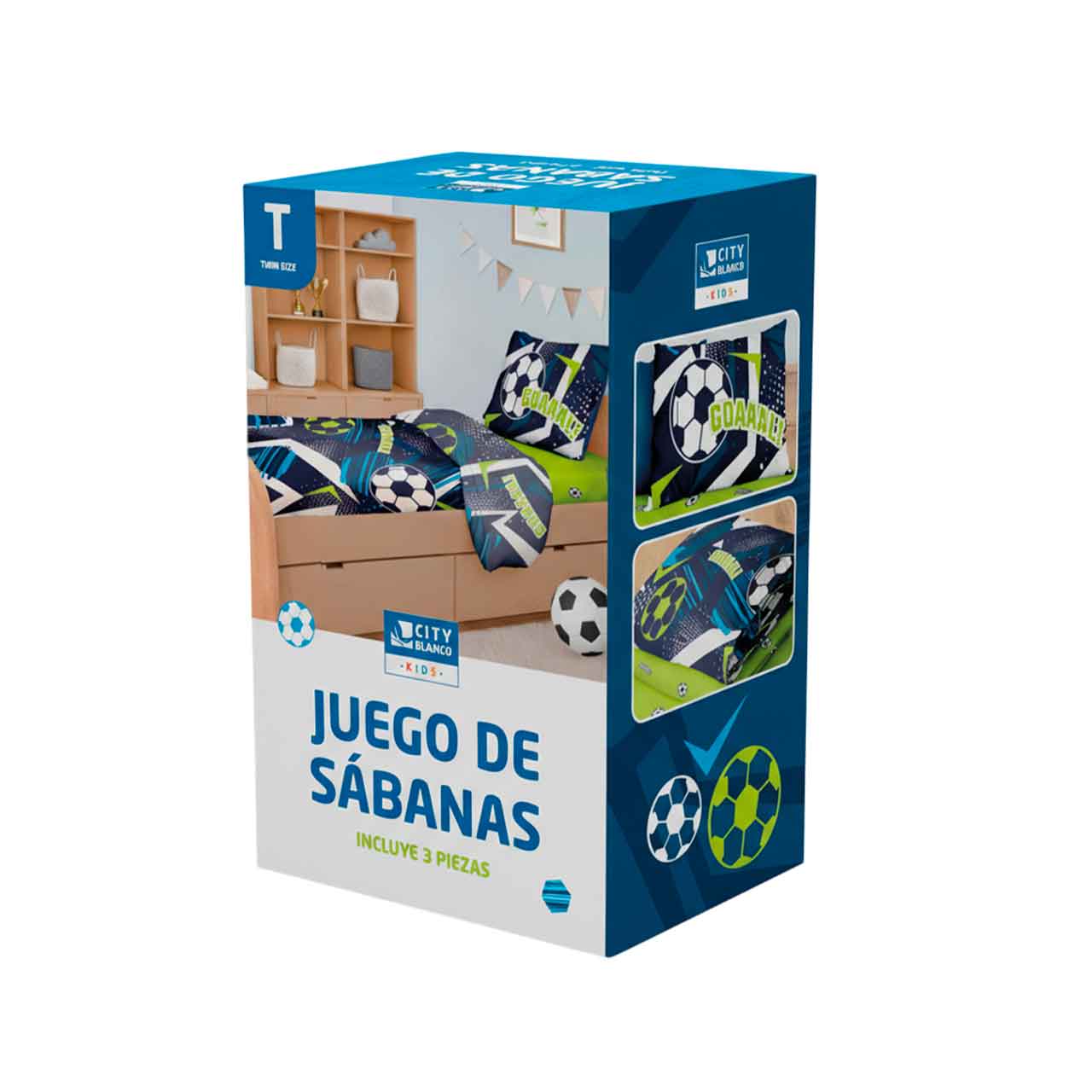 SAB-BALL02 JUEGO DE SÁBANAS INFANTILES FÚTBOL TWIN SIZE - Image 1