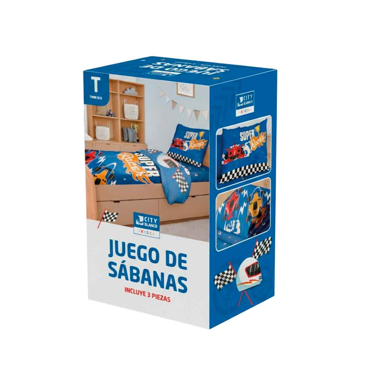 SAB-CAR02 JUEGO DE SÁBANAS INFANTILES AUTOMÓVIL TWIN SIZE - Image 1