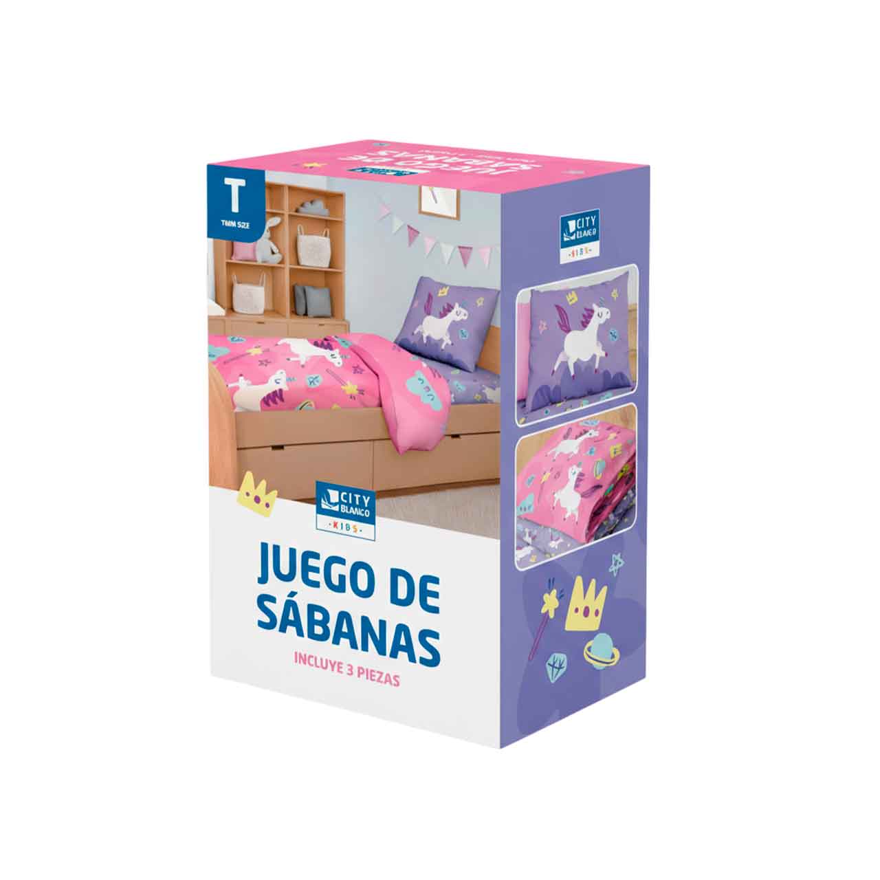 SAB-UNIC02 JUEGO DE SÁBANAS INFANTILES UNICORNIO TWIN SIZE - Image 1