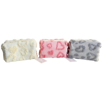 NECESER TELA PELUCHE CON CORAZONES