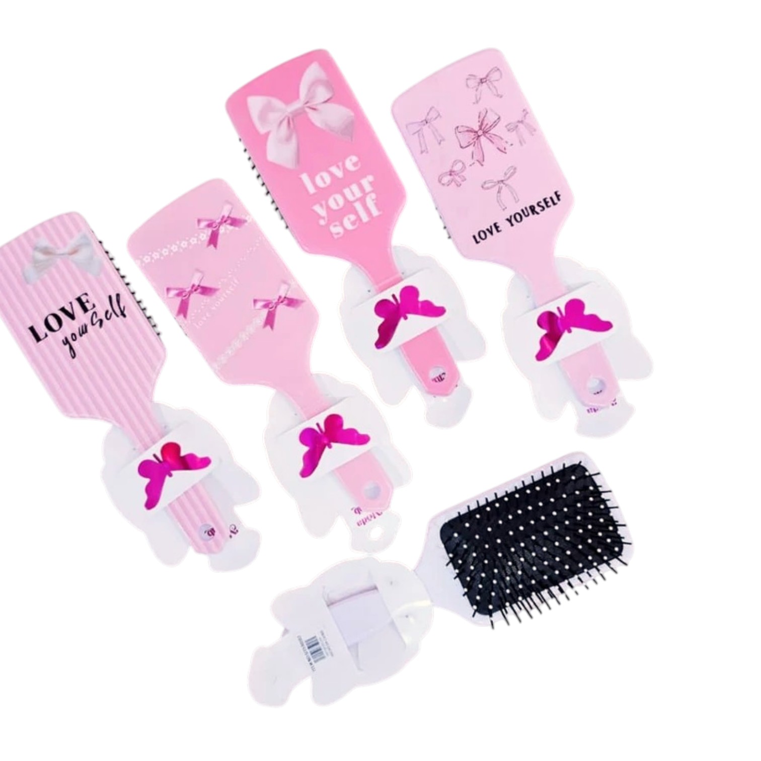 UT530103 CEPILLO DE PELO ROSA Y NEGRO LOVE YOURSELF - Image 1