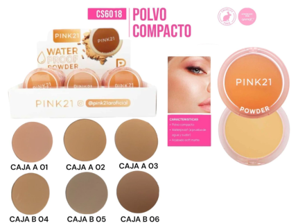 POLVO COMPACTO WATER PROFF PINK 21