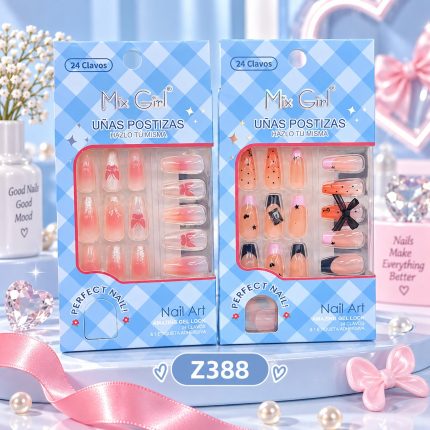 UÑAS POSTIZAS DECORADAS MIX GIRL