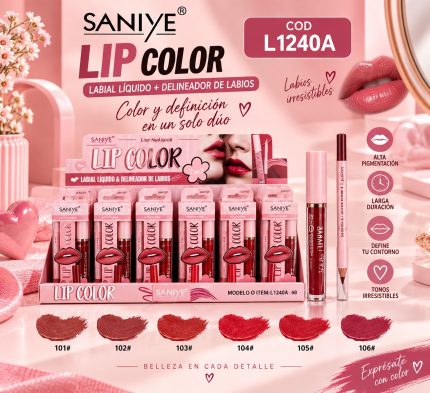 LABIAL LIQUIDO Y DELINEADOR DE LABIOS SANIYE