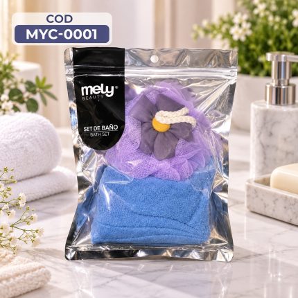 SET DE ESPONJAS DE BAÑO Y TOALLA MELY